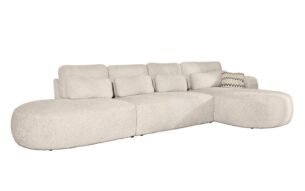 Colțar SORRENTO, culoare bej natural, stofă boucle premium, 360x180cm, dreapta (1,5L+2+OTB) - imagine 2