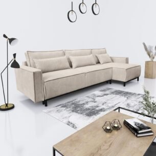 Colțar extensibil MELANIA METAL 294x140cm (OT+3F)