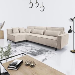 Colțar extensibil MELANIA METAL 294x160cm (LMAX+3F)