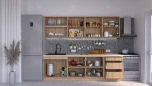 Bucătărie Maria Chenar MDF Alb Fibră 2,6m C0 - imagine 2