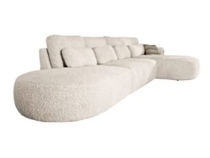 Colțar SORRENTO, culoare bej natural, stofă boucle premium, 360x180cm, dreapta (1,5L+2+OTB) - imagine 3