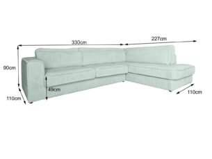 Colțar ALASKA cu otoman 334x227cm (OTMG+200A) - imagine 4