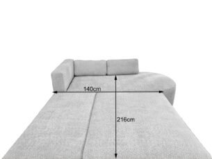 Colțar extensibil SALTA 360x180cm, material boucle premium impermeabil (1,5+2F+OT) - imagine 4