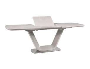 Masa extensibila dining ARMANI, gri cu efect de marmura, 160/220x90x76 cm - imagine 3