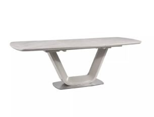 Masa extensibila dining ARMANI, gri cu efect de marmura, 160/220x90x76 cm
