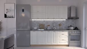 Bucătărie Maria Clasic NEW MDF Alb Fibră 2,0m C0