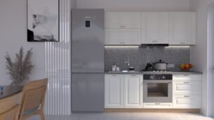 Bucătărie Maria Chenar MDF Alb Fibră 2,0m HC