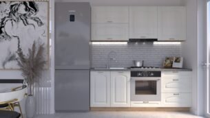 Bucătărie Maria Clasic NEW MDF Alb Fibră 2,0m HC