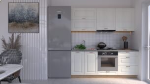 Bucătărie Maria Rame MDF Alb Fibră 2,0m HC