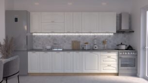 Bucătărie Maria Clasic NEW MDF Alb Fibră 3,0m C0