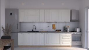 Bucătărie Maria Rame MDF Alb Fibră 3,0m C0