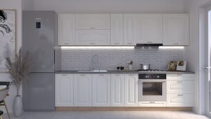 Bucătărie Maria Clasic NEW MDF Alb Fibră 3,0m HC