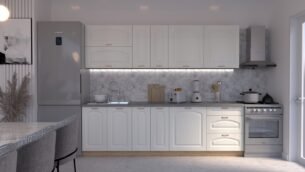 Bucătărie Maria Clasic NEW MDF Alb Fibră 2,6m C0