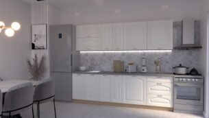 Bucătărie Maria Clasic NEW MDF Alb Fibră 2,6m C0 - imagine 3