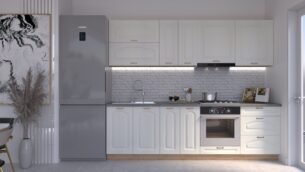 Bucătărie Maria Clasic NEW MDF Alb Fibră 2,6m HC