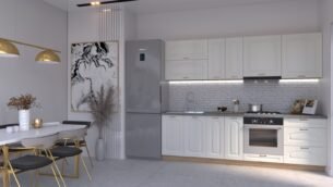 Bucătărie Maria Clasic NEW MDF Alb Fibră 2,6m HC - imagine 3