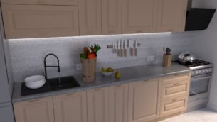 Bucătărie Maria Chenar MDF Cappuccino Soft 2,6m C0 - imagine 4