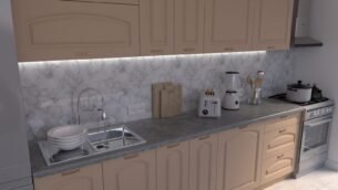 Bucătărie Maria Clasic NEW MDF Cappuccino Soft 2,0m C0 - imagine 3