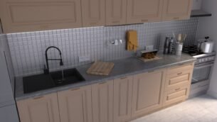 Bucătărie Maria Rame MDF Cappuccino Soft 3,0m C0 - imagine 3