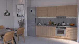 Bucătărie Maria Chenar MDF Cappuccino Soft 2,6m HC - imagine 3