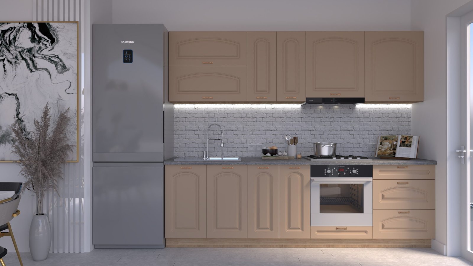 Capp-soft-HC-CL_NEW1-scaled-1.jpg Bucătărie Maria Clasic NEW MDF Cappuccino Soft 2,6m HC - imagine 1