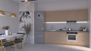 Bucătărie Maria Clasic NEW MDF Cappuccino Soft 2,6m HC - imagine 3