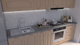 Bucătărie Maria Clasic NEW MDF Cappuccino Soft 2,0m HC - imagine 3