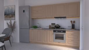 Bucătărie Maria Rame MDF Cappuccino Soft 2,6m HC - imagine 3