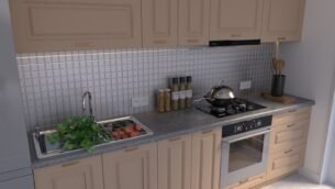 Bucătărie Maria Rame MDF Cappuccino Soft 2,0m HC - imagine 3