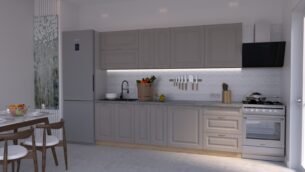 Bucătărie Maria Chenar MDF Cappuccino Fibră 2,6m C0 - imagine 3