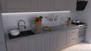 Bucătărie Maria Chenar MDF Cappuccino Fibră 2,6m C0 - imagine 4