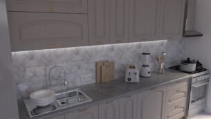 Bucătărie Maria Clasic NEW MDF Cappuccino Fibră 2,0m C0 - imagine 3