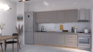 Bucătărie Maria Rame MDF Cappuccino Fibră 2,6m C0 - imagine 3