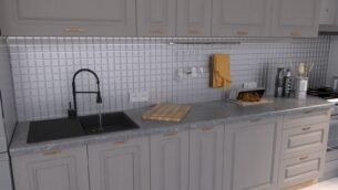 Bucătărie Maria Rame MDF Cappuccino Fibră 2,6m C0 - imagine 4