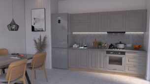 Bucătărie Maria Chenar MDF Cappuccino Fibră 2,6m HC - imagine 3