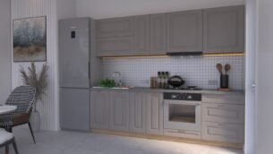 Bucătărie Maria Rame MDF Cappuccino Fibră 2,6m HC - imagine 3