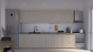 Bucătărie Maria Rame MDF Cashmir Fibră 3,0m C0