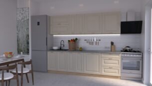 Bucătărie Maria Chenar MDF Cashmir Fibră 2,6m C0 - imagine 3