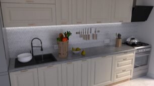 Bucătărie Maria Chenar MDF Cashmir Fibră 2,0m C0 - imagine 3