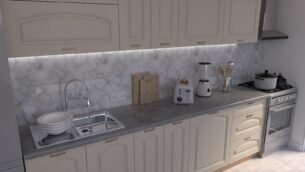 Bucătărie Maria Clasic NEW MDF Cashmir Fibră 2,6m C0 - imagine 4