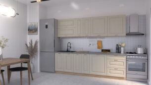 Bucătărie Maria Rame MDF Cashmir Fibră 2,6m C0 - imagine 3