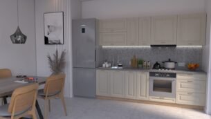 Bucătărie Maria Chenar MDF Cashmir Fibră 2,6m HC - imagine 3