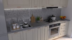 Bucătărie Maria Chenar MDF Cashmir Fibră 2,6m HC - imagine 4