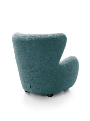 Fotoliu CIRO, stofa boucle, culoare turcoaz închis, 88×100×91 cm - imagine 3