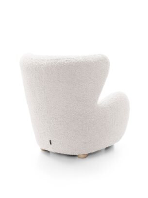 Fotoliu CIRO, stofa boucle, culoare alb, 88×100×91 cm - imagine 3