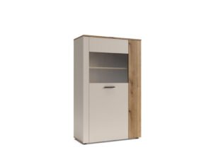 Vitrina modernă, sticla, riflaj decorativ, Casmir, FERO, 90cm - imagine 2