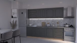 Bucătărie Maria Clasic NEW MDF Grafit Fibră 2,6m C0 - imagine 3