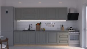 Bucătărie Maria Chenar MDF Gri Soft 3,0m C0