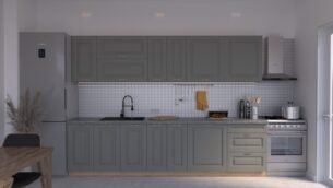 Bucătărie Maria Rame MDF Gri Soft 3,0m C0