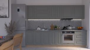 Bucătărie Maria Chenar MDF Gri Soft 3,0m HC